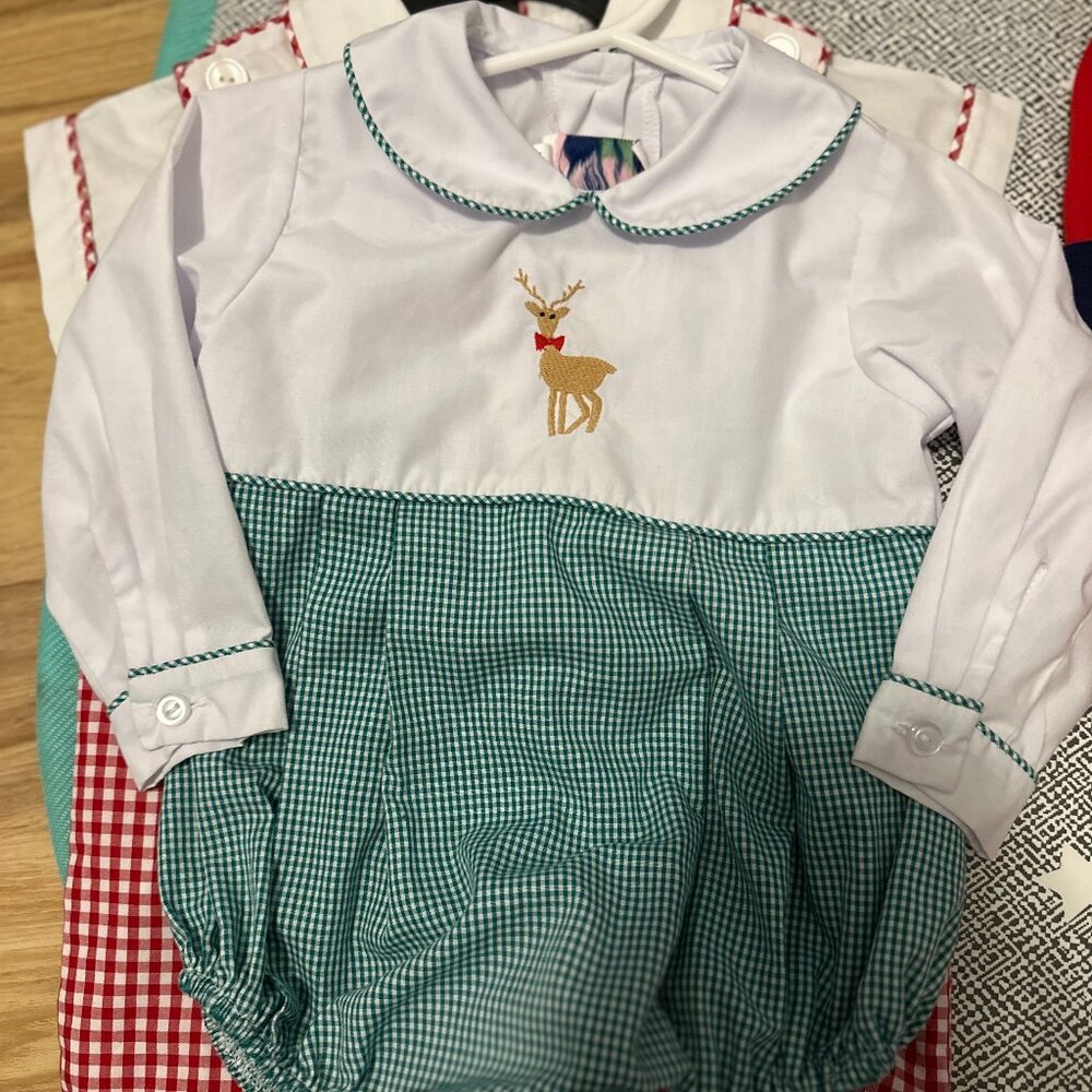 Southern Smocked Co Reindeer Bubble